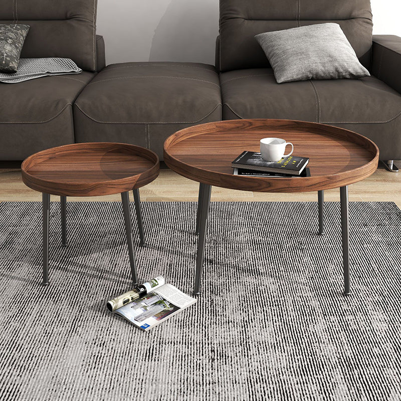 Contemporary Nordic Round MDF Iron Coffee Table For Living Room
