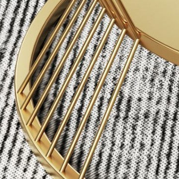 Modern Minimalist Round Tempered Glass Iron Coffee Table 2-Tier For Living Room