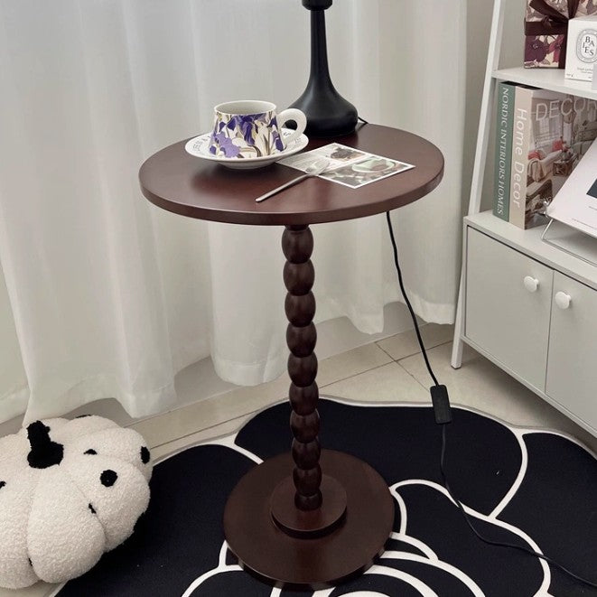 Table basse ronde contemporaine rétro en MDF et bois massif pour salon 