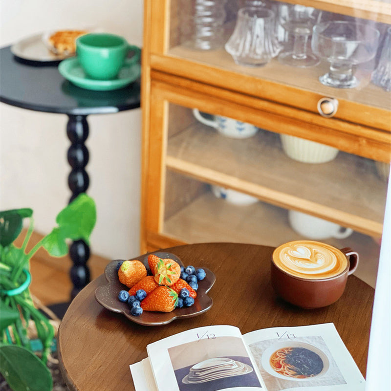 Contemporary Retro Round MDF Solid Wood Coffee Table For Living Room