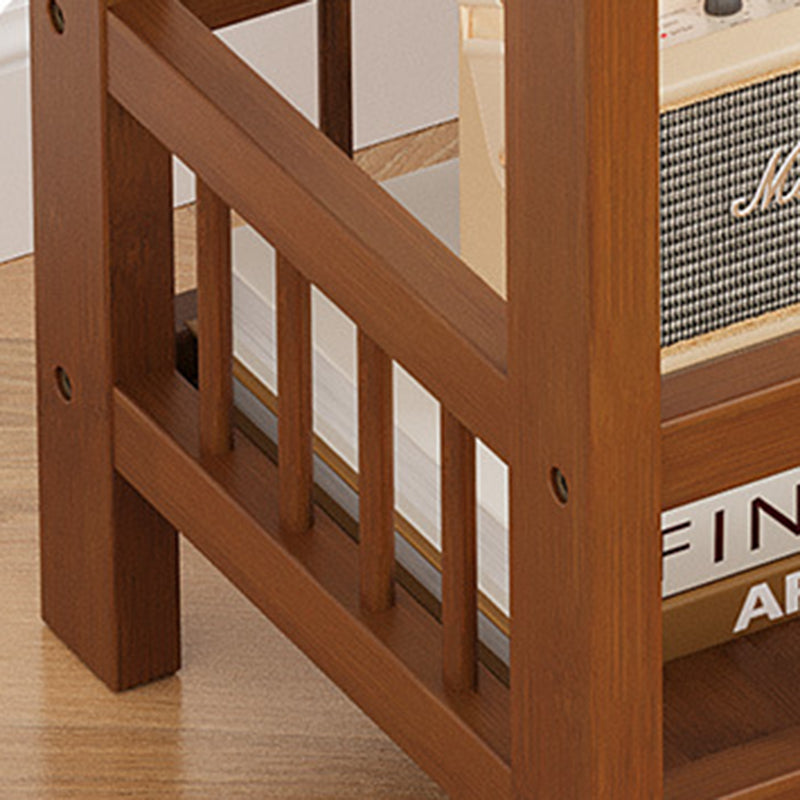 Traditional Chinese Square Rectangular MDF Nan Bamboo Nightstand 2/3-Tier For Bedroom