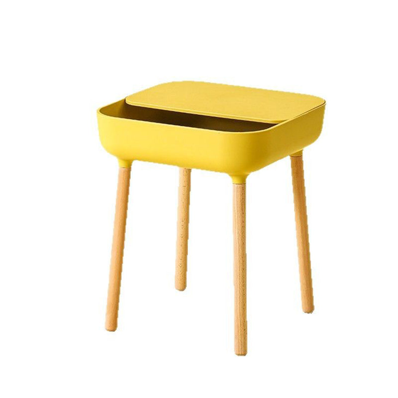 Modern Minimalist Square PP Beech Wood Removable End Table 1-Cabinet For Living Room