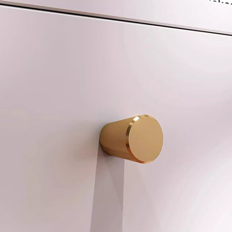 Modern Minimalist Square Rectangular Particle Board Steel Nightstand 2-Drawer For Bedroom