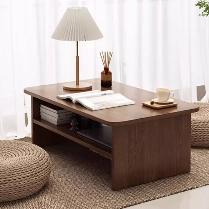 Contemporary Nordic Rectangular MDF Coffee Table 2-Tier For Living Room