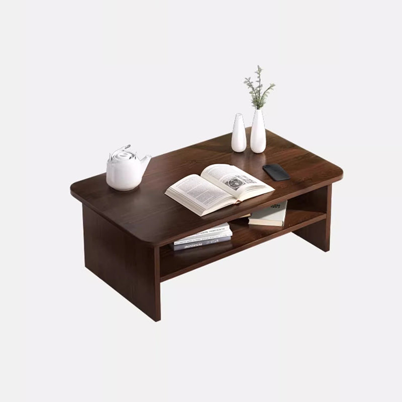 Contemporary Nordic Rectangular MDF Coffee Table 2-Tier For Living Room