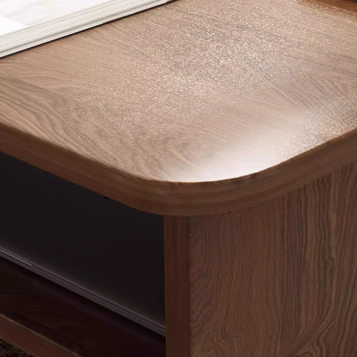 Contemporary Nordic Rectangular MDF Coffee Table 2-Tier For Living Room