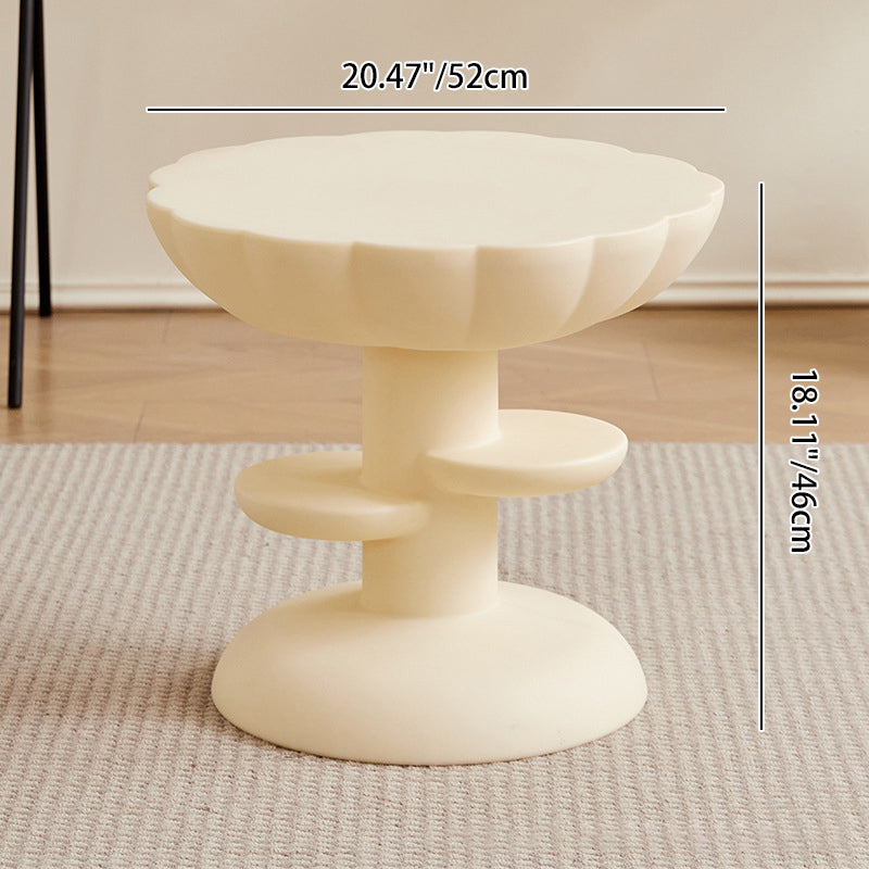 Modern Minimalist Round PE Plastic Flower Coffee Table 3-Tier For Living Room
