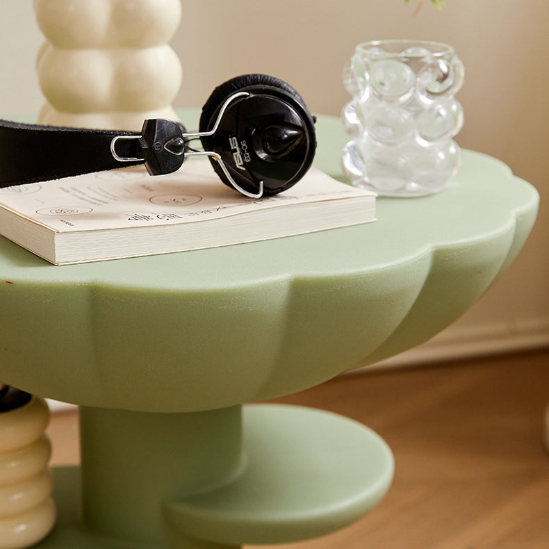 Modern Minimalist Round PE Plastic Flower Coffee Table 3-Tier For Living Room