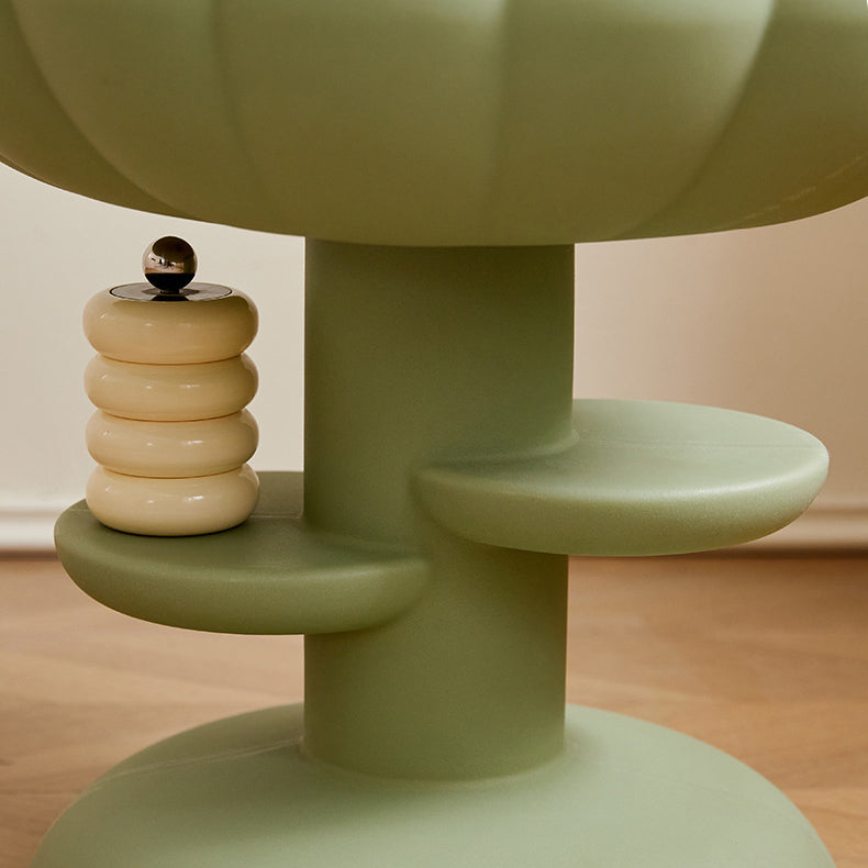 Modern Minimalist Round PE Plastic Flower Coffee Table 3-Tier For Living Room
