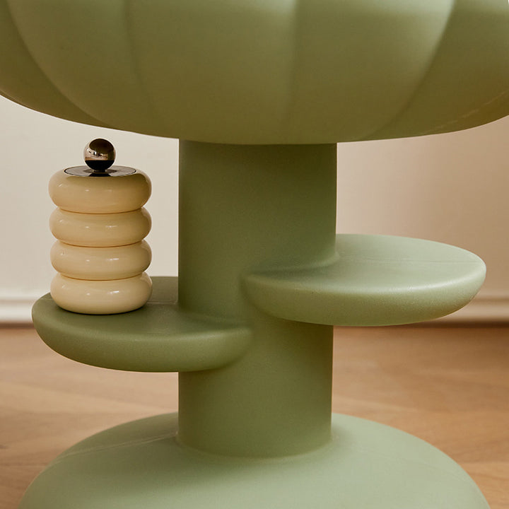 Modern Minimalist Round PE Plastic Flower Coffee Table 3-Tier For Living Room