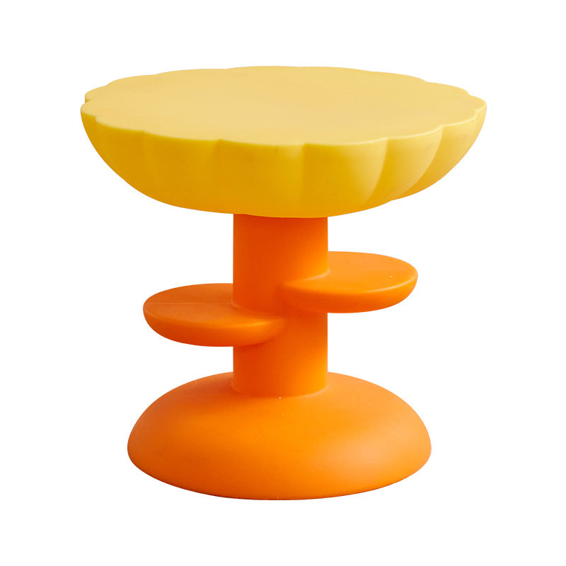 Modern Minimalist Round PE Plastic Flower Coffee Table 3-Tier For Living Room