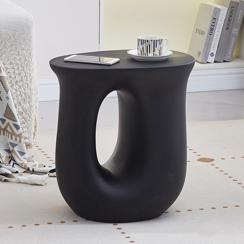 Table basse ovale en plastique PE au design minimaliste moderne pour salon 