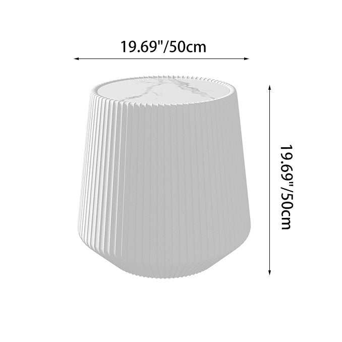 Mesa de centro redonda minimalista moderna de losa de piedra con cuero PU y madera maciza para sala de estar 