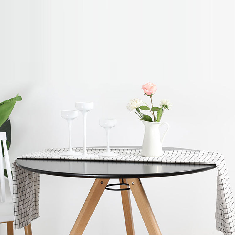 Table à manger ronde moderne minimaliste en MDF et bois de hêtre pour 3 à 4 places 