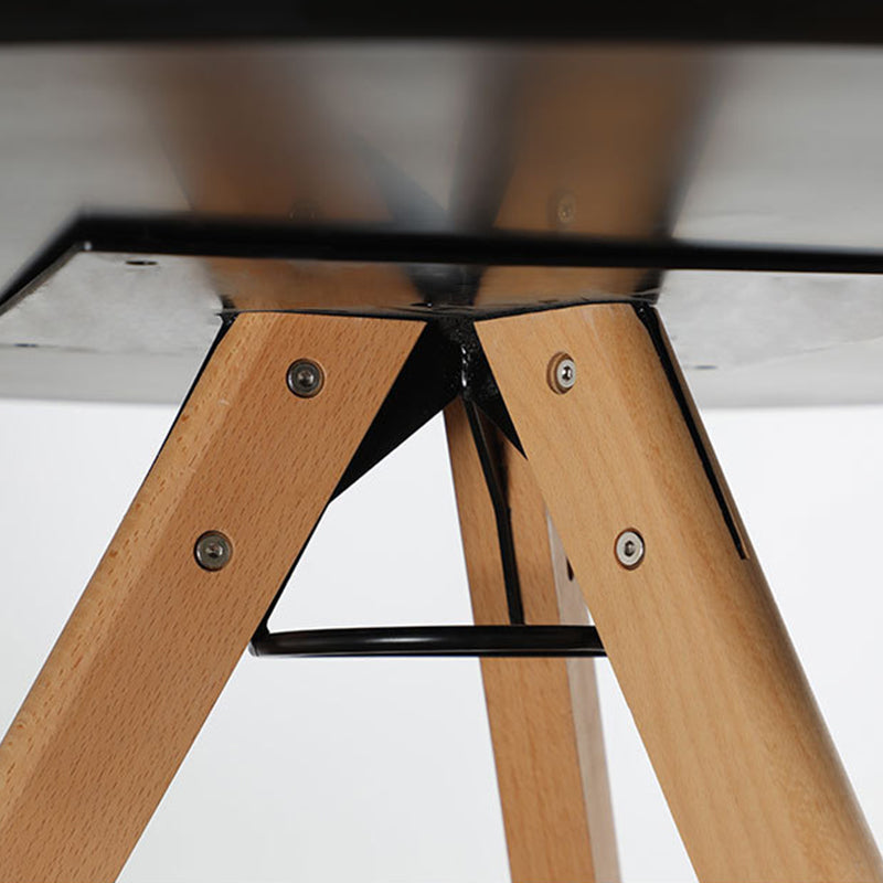 Table à manger ronde moderne minimaliste en MDF et bois de hêtre pour 3 à 4 places 