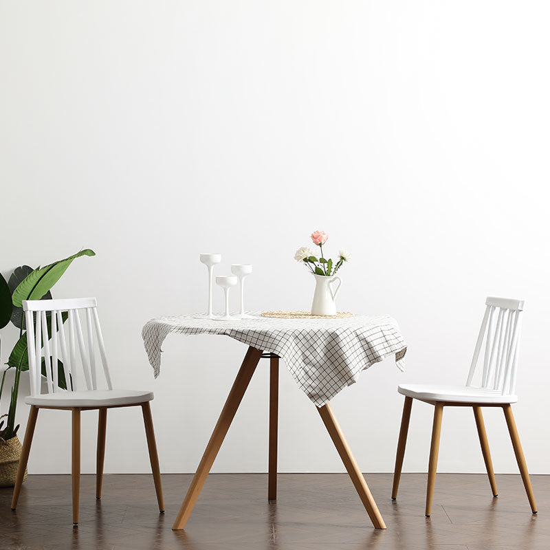 Table à manger ronde moderne minimaliste en MDF et bois de hêtre pour 3 à 4 places 