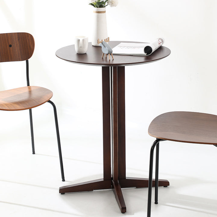 Mesa de comedor redonda contemporánea nórdica de madera de roble MDF para 2-3 asientos 