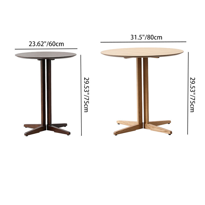 Mesa de comedor redonda contemporánea nórdica de madera de roble MDF para 2-3 asientos 