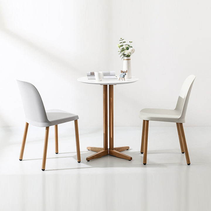 Mesa de comedor redonda contemporánea nórdica de madera de roble MDF para 2-3 asientos 