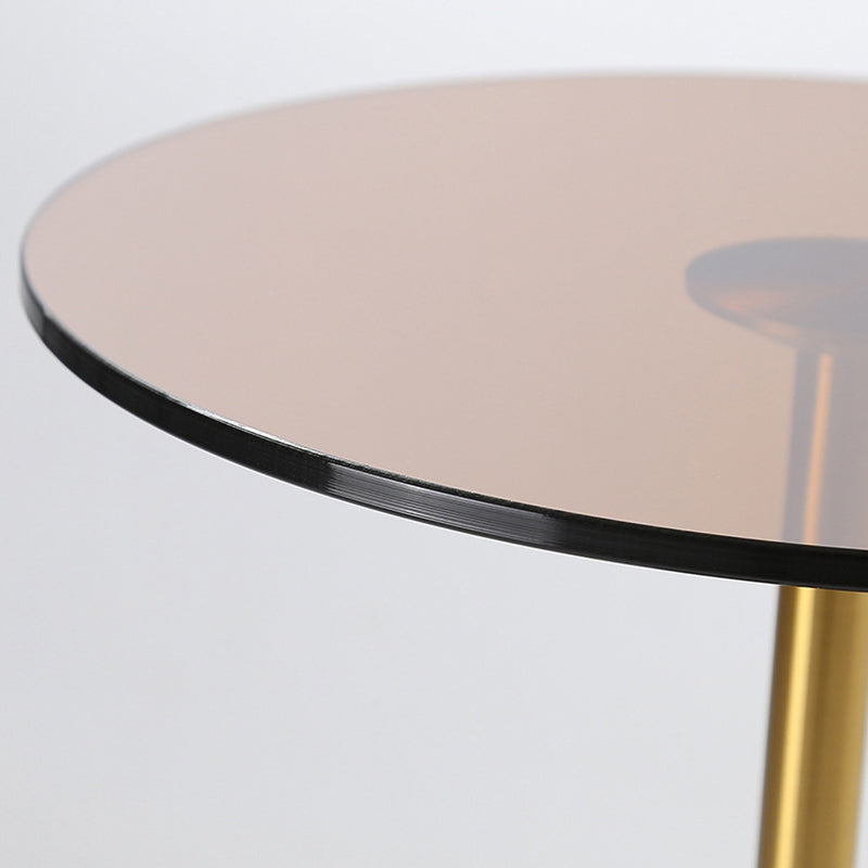 Modern Luxury Round Tempered Glass Marble Stainless Steel Coffee Table For Living Room