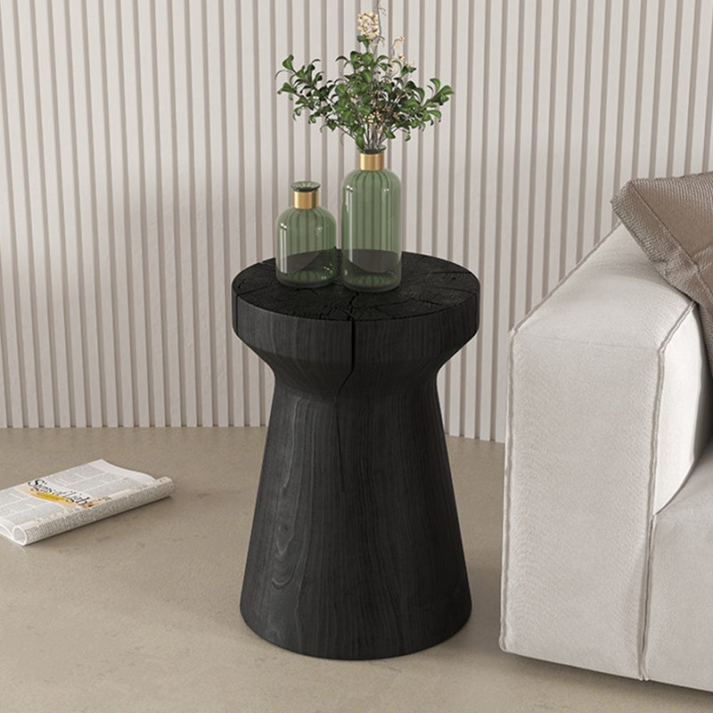 Modern Minimalist Round Pine Wood End Table For Living Room