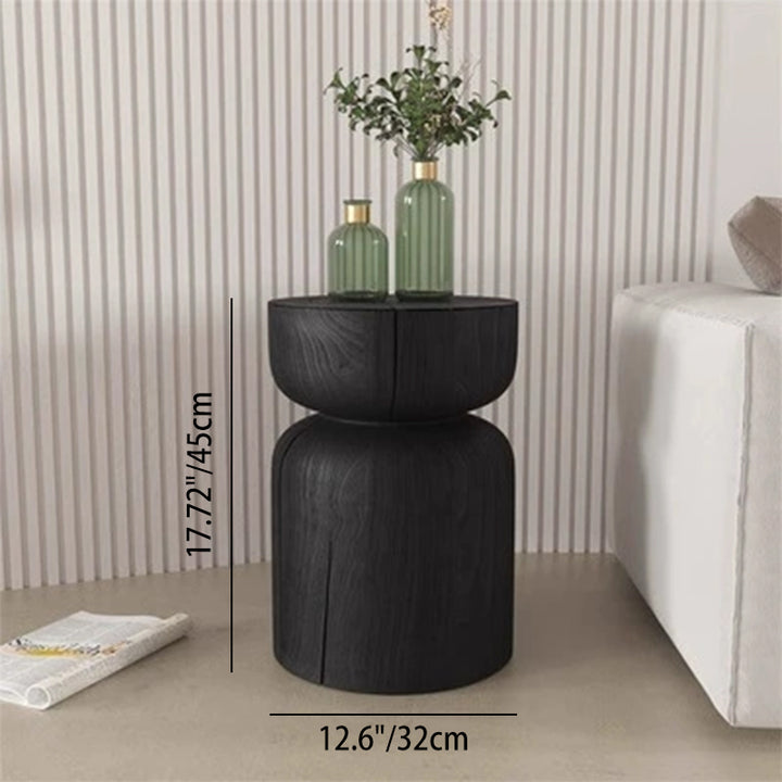 Modern Minimalist Round Pine Wood End Table For Living Room