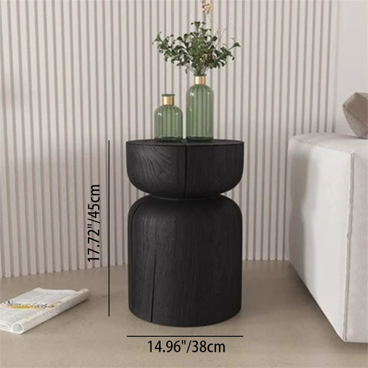 Modern Minimalist Round Pine Wood End Table For Living Room