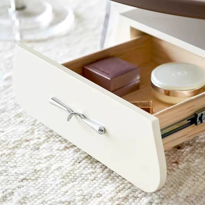 Moderner minimalistischer runder MDF Massivholz Acryl Couchtisch mit 1 Schublade für das Wohnzimmer 