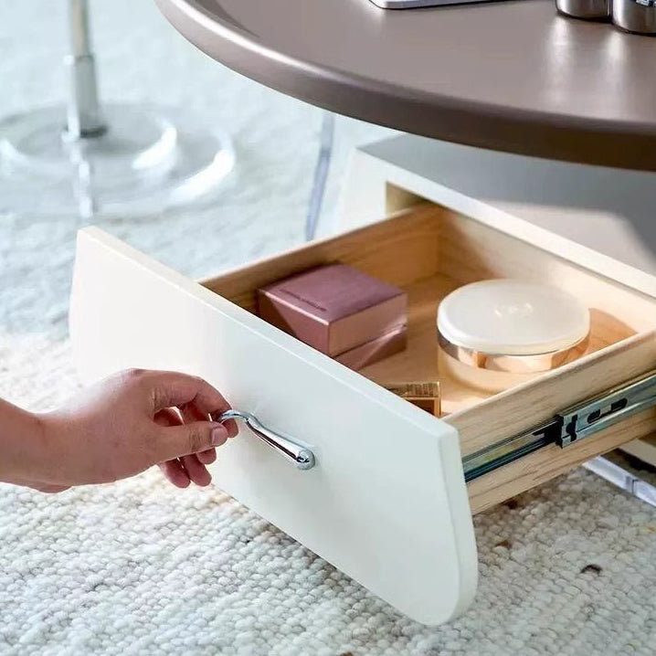 Moderner minimalistischer runder MDF Massivholz Acryl Couchtisch mit 1 Schublade für das Wohnzimmer 