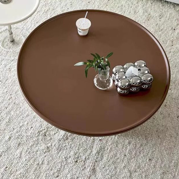 Moderner minimalistischer runder MDF Massivholz Acryl Couchtisch mit 1 Schublade für das Wohnzimmer 