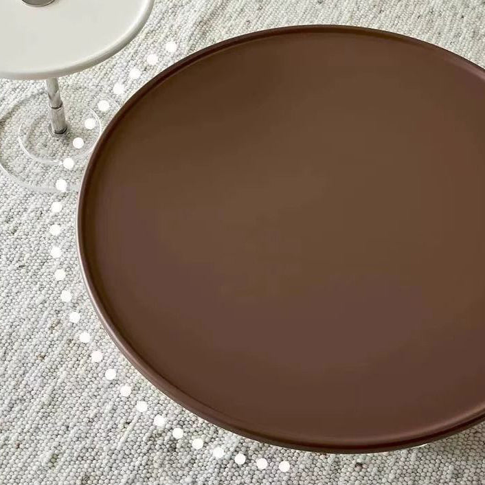 Moderner minimalistischer runder MDF Massivholz Acryl Couchtisch mit 1 Schublade für das Wohnzimmer 