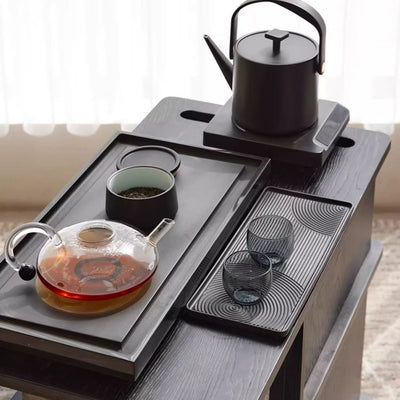 Modern Minimalist Rectangular Solid Wood Plywood Glass Stainless Steel Removable Partition Movable End Table 4-Cabinet For Living Room