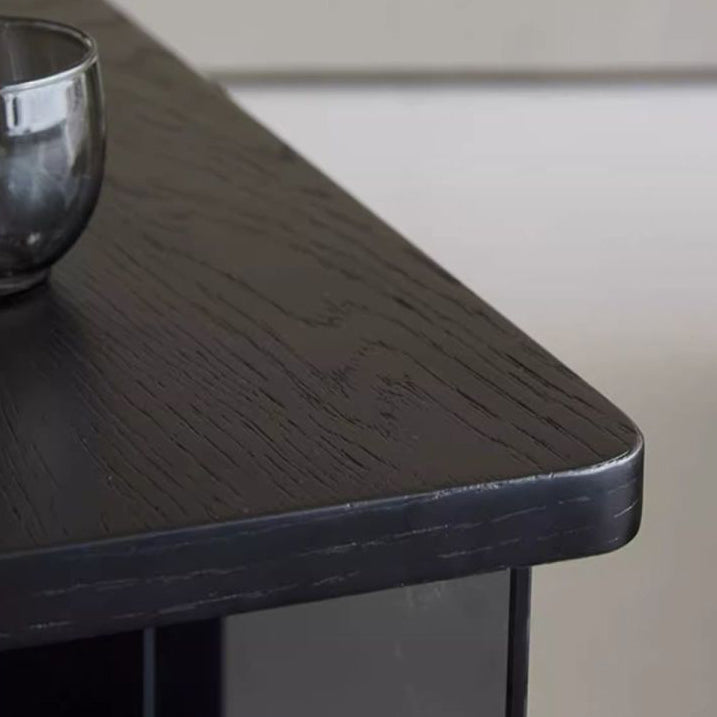 Moderner minimalistischer rechteckiger Massivholz-Sperrholz-Glas-Edelstahl-Entfernbare Trennwand Beweglicher Beistelltisch 4-Schrank für Wohnzimmer 