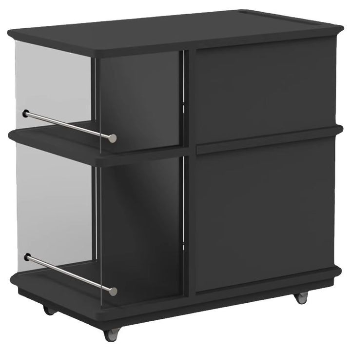 Moderner minimalistischer rechteckiger Massivholz-Sperrholz-Glas-Edelstahl-Entfernbare Trennwand Beweglicher Beistelltisch 4-Schrank für Wohnzimmer 