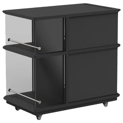 Modern Minimalist Rectangular Solid Wood Plywood Glass Stainless Steel Removable Partition Movable End Table 4-Cabinet For Living Room