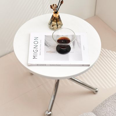 Contemporary Retro Round MDF Iron Coffee Table For Living Room