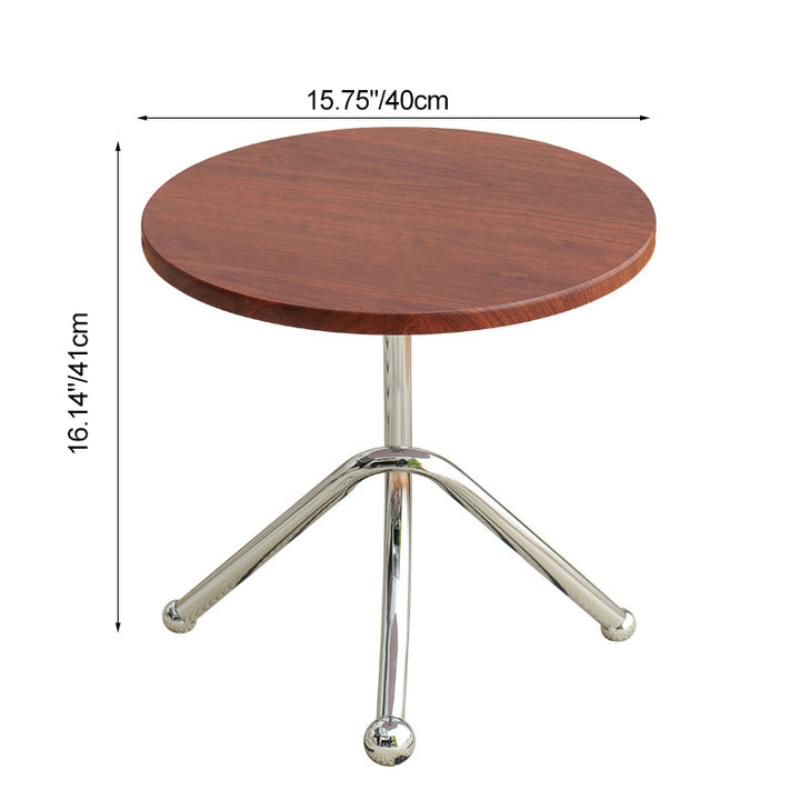 Table basse ronde contemporaine rétro en MDF et fer pour salon 