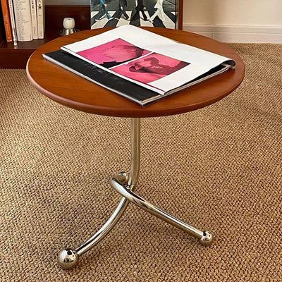 Contemporary Retro Round MDF Iron Coffee Table For Living Room