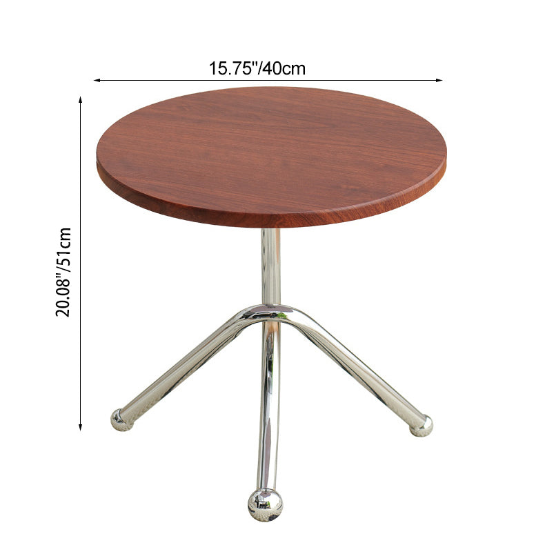 Table basse ronde contemporaine rétro en MDF et fer pour salon 