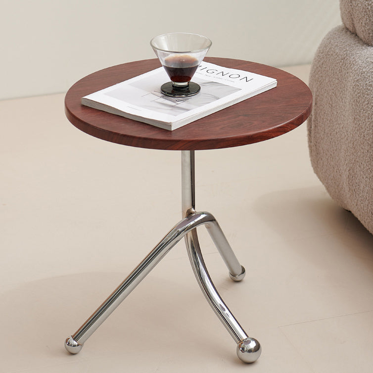 Table basse ronde contemporaine rétro en MDF et fer pour salon 