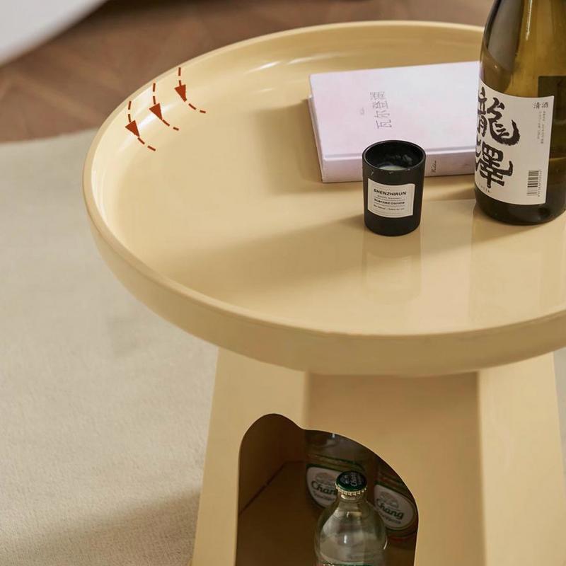 Modern Minimalist Round ABS Cat Bed End Table For Living Room