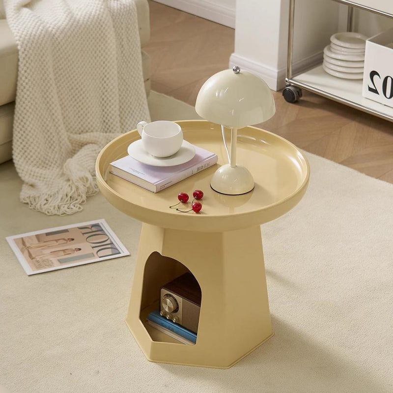 Modern Minimalist Round ABS Cat Bed End Table For Living Room