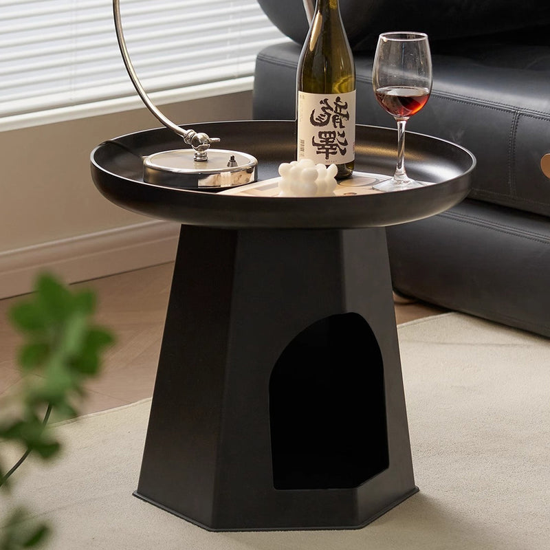Modern Minimalist Round ABS Cat Bed End Table For Living Room
