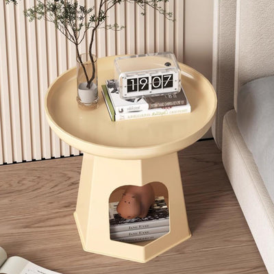 Modern Minimalist Round ABS Cat Bed End Table For Living Room