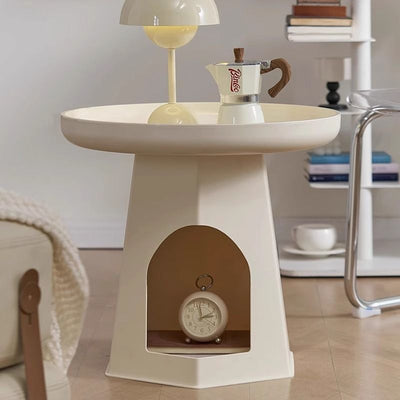 Modern Minimalist Round ABS Cat Bed End Table For Living Room