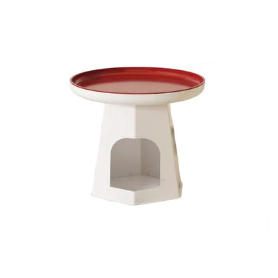 Modern Minimalist Round ABS Cat Bed End Table For Living Room
