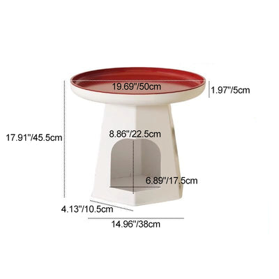 Modern Minimalist Round ABS Cat Bed End Table For Living Room