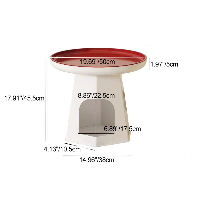 Modern Minimalist Round ABS Cat Bed End Table For Living Room