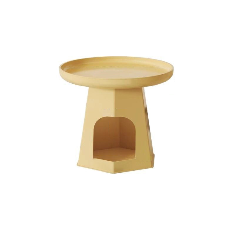 Modern Minimalist Round ABS Cat Bed End Table For Living Room