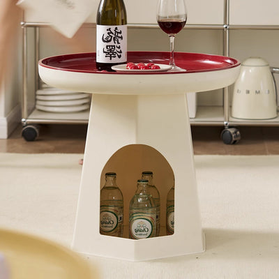 Modern Minimalist Round ABS Cat Bed End Table For Living Room